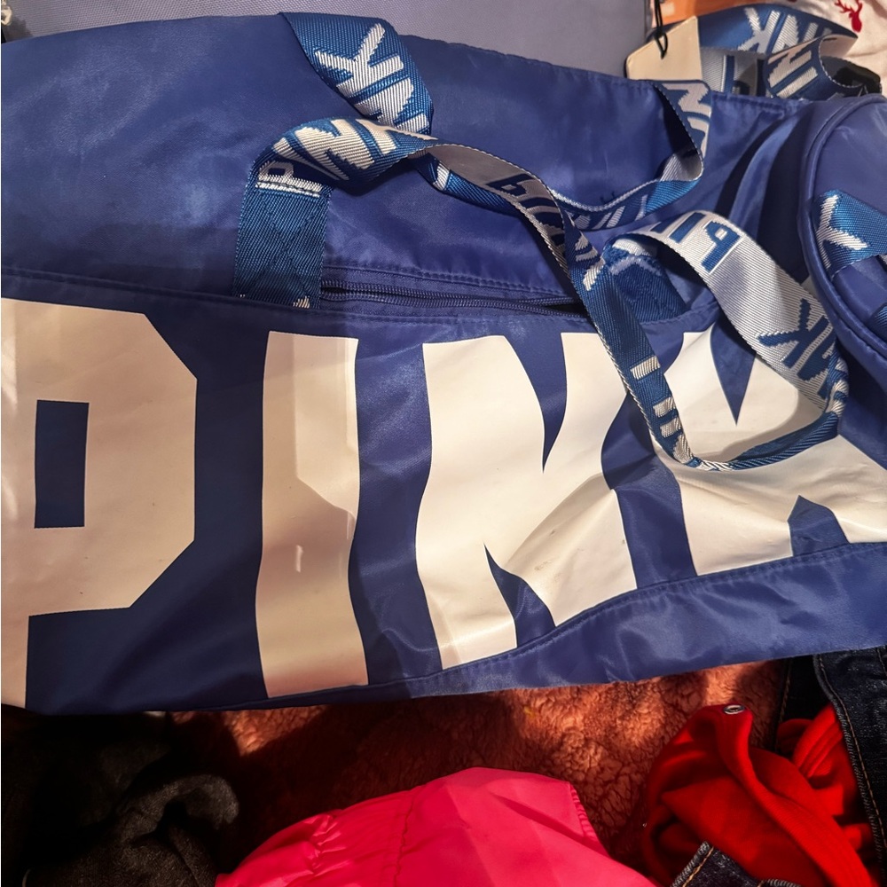 PINK Victoria's Secret Blue Duffle Bag